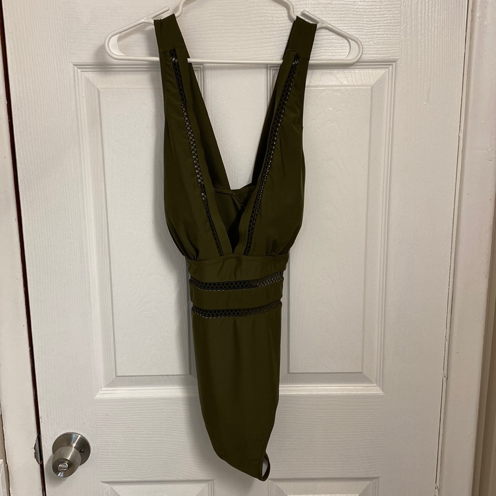 One piece bathing suit army green size XL